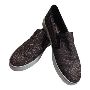 MICHAEL KORS KEATON ROSE‎ GOLD GLITTER CHAIN MESH SLIP ONS SZ 7.5M PRE-OWNED